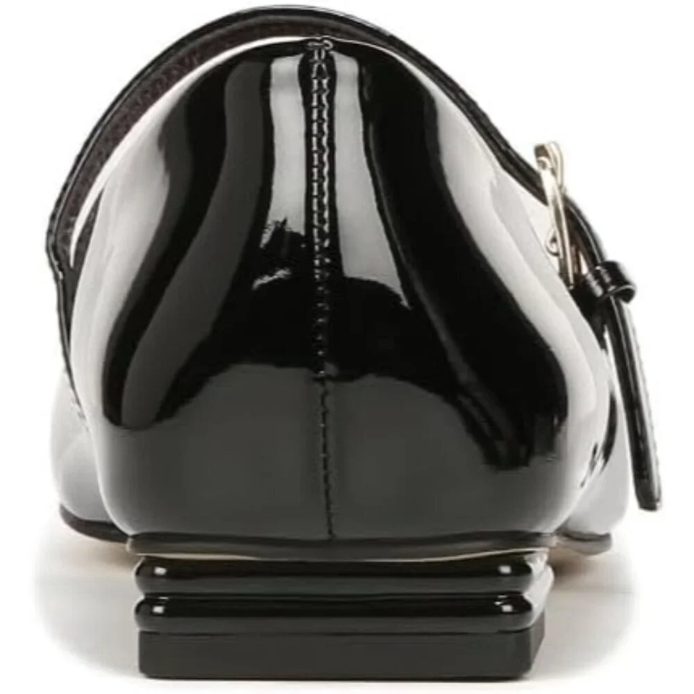 Franco Sarto Womens Black Patent Faux Leather Tinsley Mary Jane Ballet Flats - Picture 8 of 9